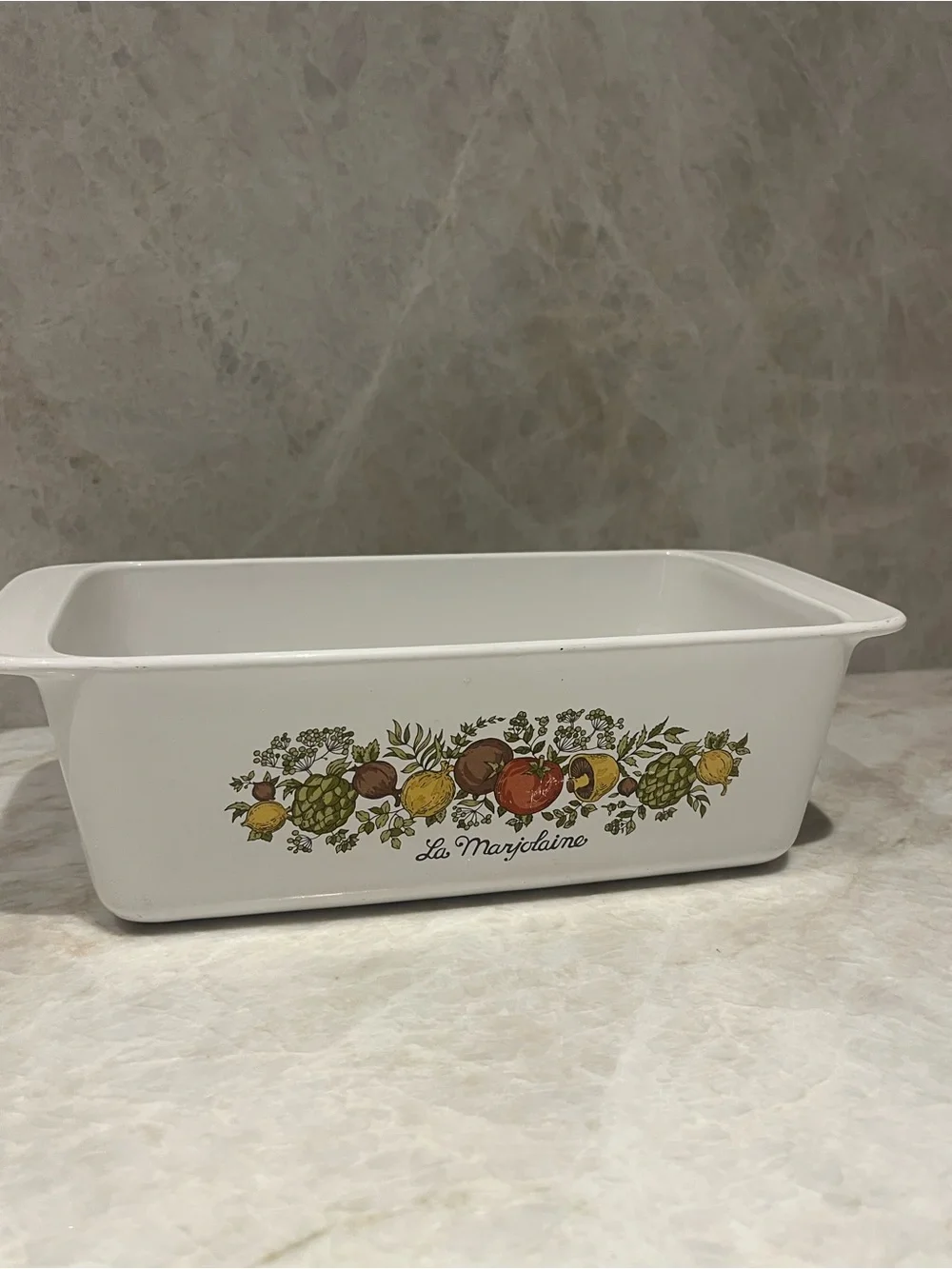 Corning Ware loaf pan - spice of life, La Marjolaine
